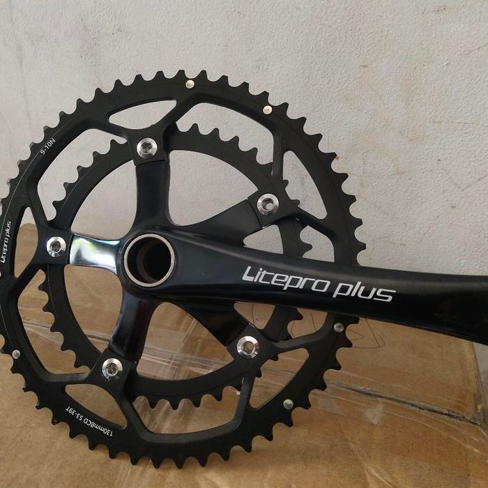 Best seller crank litepro plus dual chainring 53/39 Terlaris