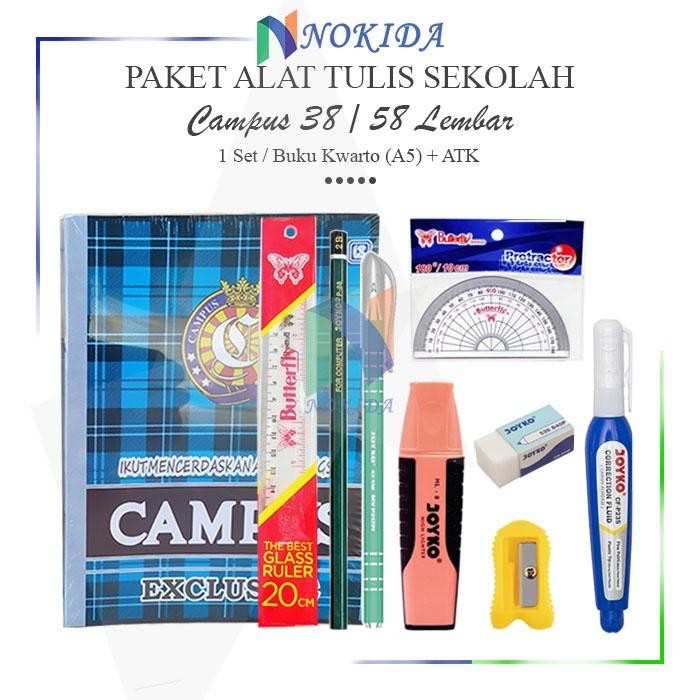 Nokida 1 Set Perlengkapan Sekolah [SMP/SMA/Kuliah] / Paket Alat Tulis Sekolah / Perlengkapan Alat