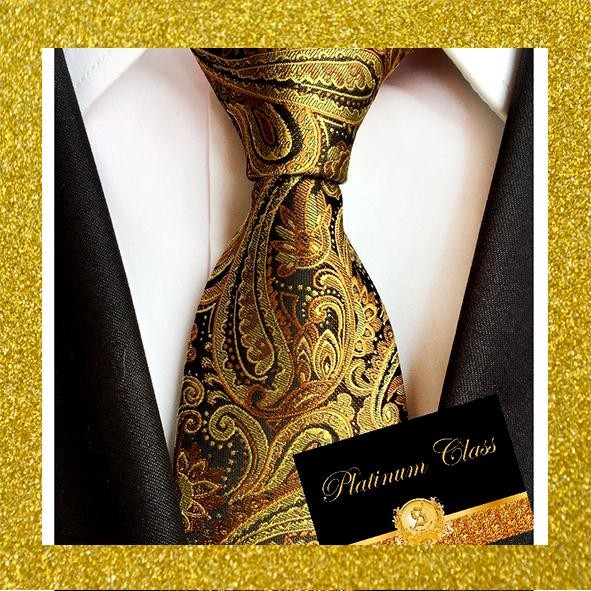 dasi pria import gold emas batik platinum class *