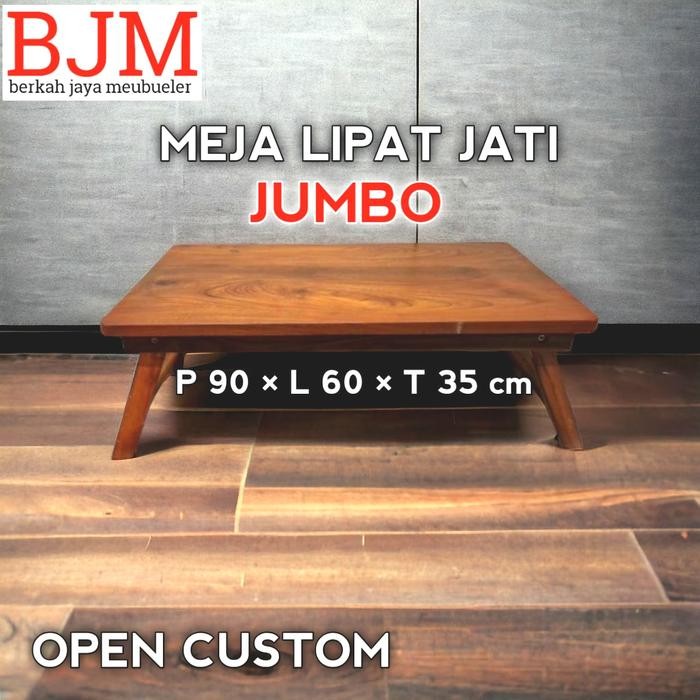 meja lesehan jumbo lipat [ serbaguna kayu mahoni ] jati / meja portabel / meja simpel / meja kayu *