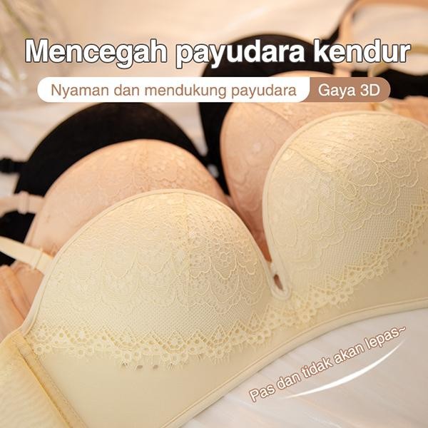 Bh Push Up Bra Wanita Breathble Anti-slip Cup Tebal Cantik Tipis Busa bh oversize *