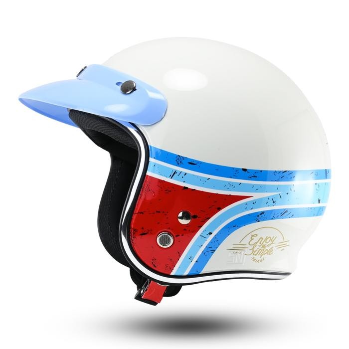 Helm Bogo Retro Motif Keren Terbaru Premium Pria Wanita Sni Pasti Ori