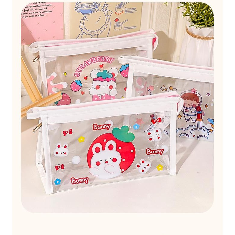 

Kenko Stationary - Kotak Tempat Pensil Karakter Transparan Tas Kosmetik Makeup Pc0012