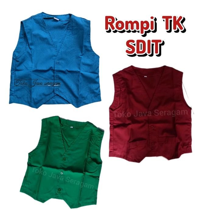 Seragam Rompi TK SDIT Merah Hijau Biru Benhur Anak Seragam Sekolah