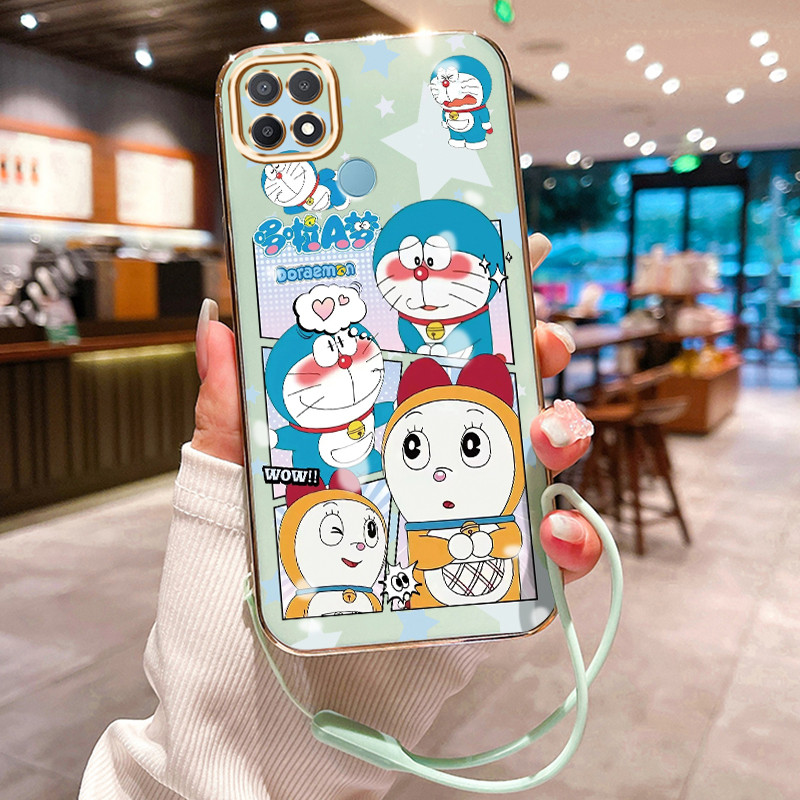 Casing Hp Untuk OPPO A15 A15s A35 Case Casing Anime yang lucu pola Kesing HP Cesing tali berlapis Ka