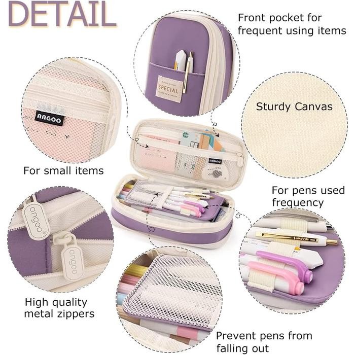 

Kenko Stationary - Angoo Kawaii Pencil Cases Large Capacity Pencil Bag Pouch Holder