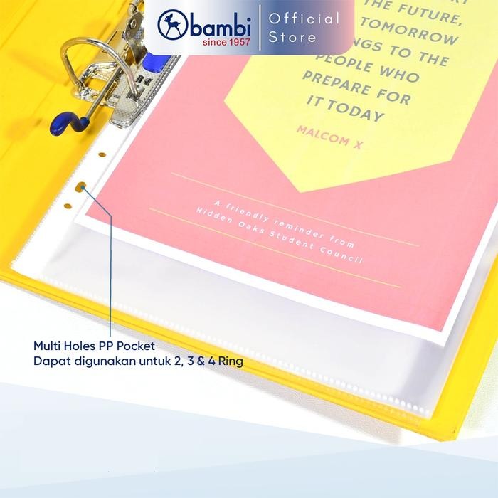 

Bambi Pp Pocket Untuk Ring Binder 2, 3 Dan 4 Ring Ukuran A4 Isi 1 Lembar Original