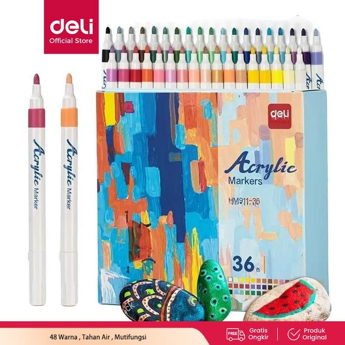 

Spidol Akrilik Deli 48 Warna, Tahan Air, Cocok Untuk Menulis, Menggambar, Dan Mewarnai - Stationery