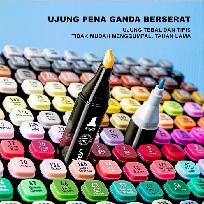 

Grasp Sketch Marker Dual Tip 30/40/60/80/168 Spidol Warna Sketsa Kartun Alkohol Based Tidak Beracun