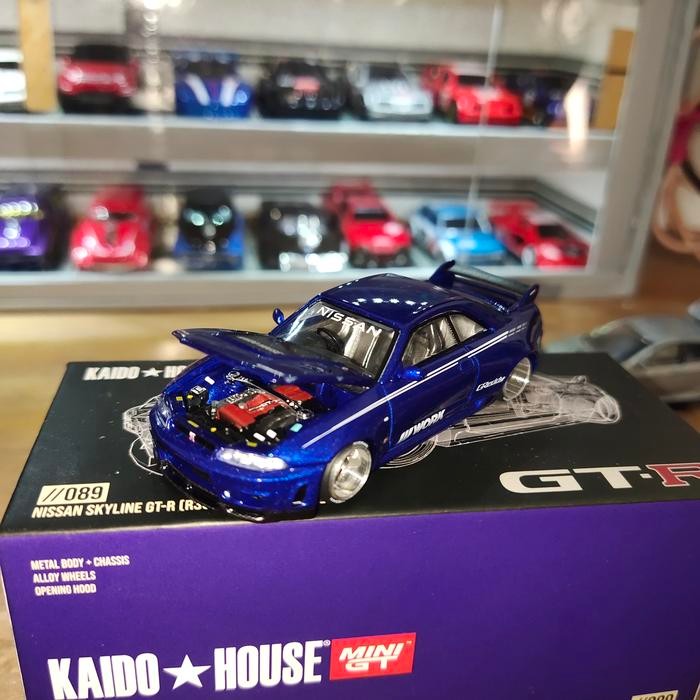 Mini Gt Kaido House Nissan skyline GT-R R33 Biru/Blue kaido works