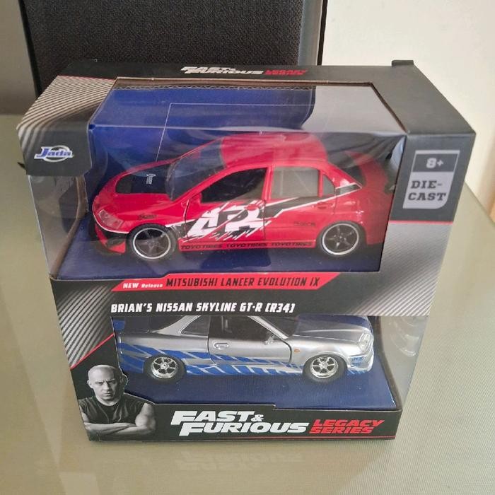 JADA 1:32 Mitsubishi Lancer Evolution IX + Nissan Skyline GT-R (R34)