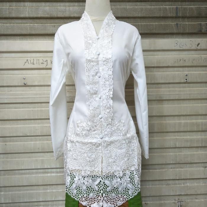 setelan kebaya encim modern betawi bordir putih jumbo