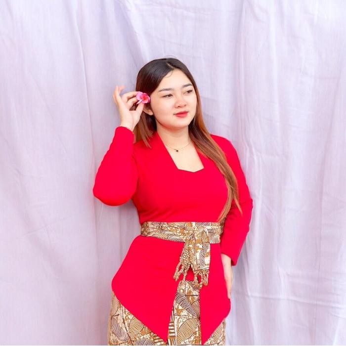 Kebaya Kutubaru Polos Bed Kaos Stretch Lengan Panjang Baju Atasan Kebaya Modern Hijab Melar Strait