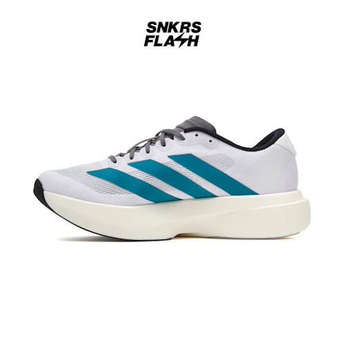 ADIDAS ADIZERO EVO SL WHITE PURE TEAL Sepatu Lari Pria - JS4487 - Size 40
