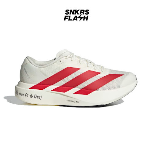 ADIDAS ADIZERO EVO SL OFF WHITE BETTER SCARLET Sepatu Lari Pria - JS1182 - Size 42