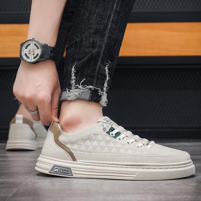 Leedoo Sepatu Pria Putih Casual Olahraga Sporty Shoes Sepatu Kulit Sneakers Cowok Casua Sepatu Lari