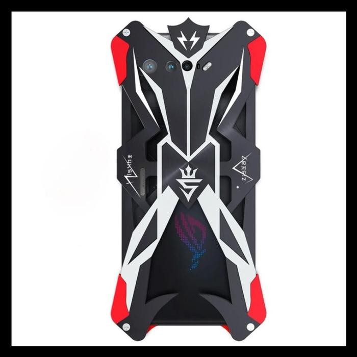 TERBARU ASUS ROG PHONE 5 / 5S / PRO ULTIMATE CASE ZIMON BUMPER METAL ARMOR - HITAM-MERAH., ASUS ROG