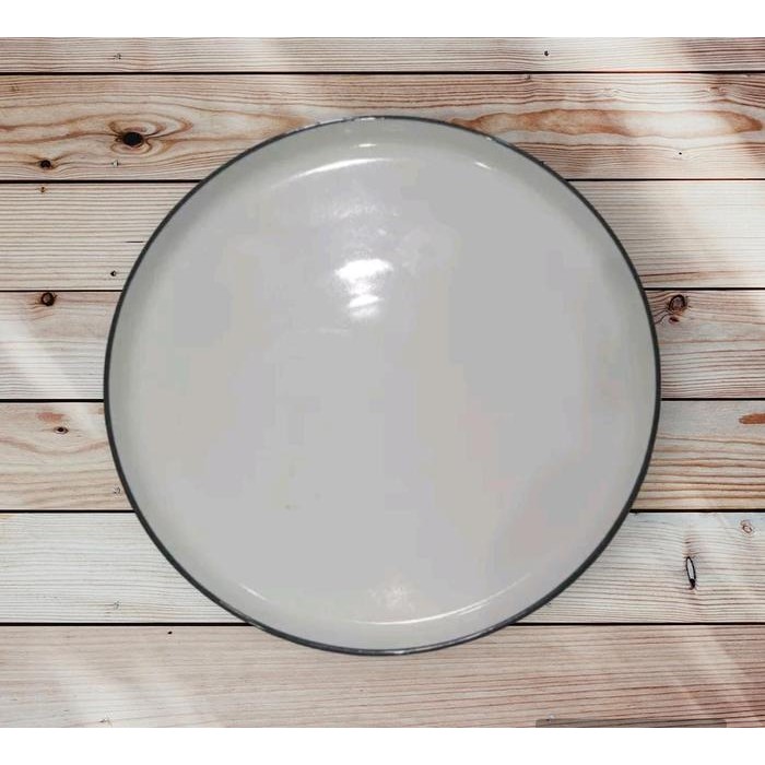 Piring Makan Besar Bahan Keramik Warna Putih Hitam Ready Stock Jakarta
