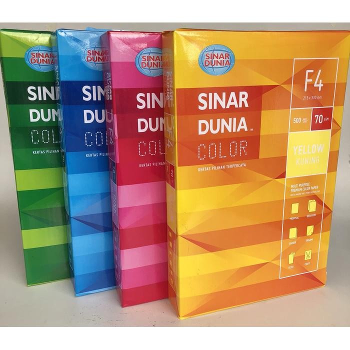 

Kertas Hvs Warna F4 70 Gram Sinar Dunia