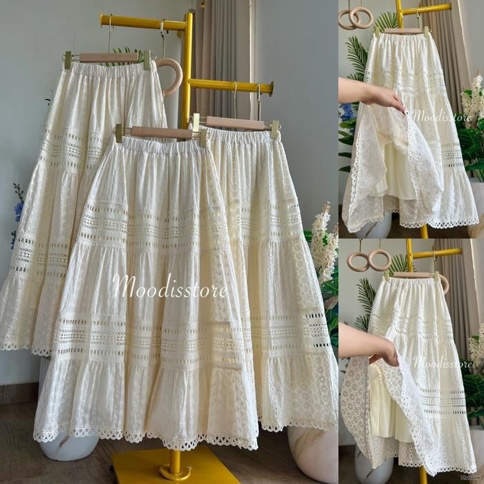 WMU0 Moodis Bohemian Embroidery Skirt Rok Bordir Bohemian