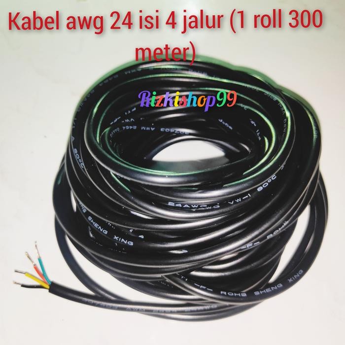 kabel awg 24 isi 4 jalur 1 roll 300m (awg 24 x 4)
