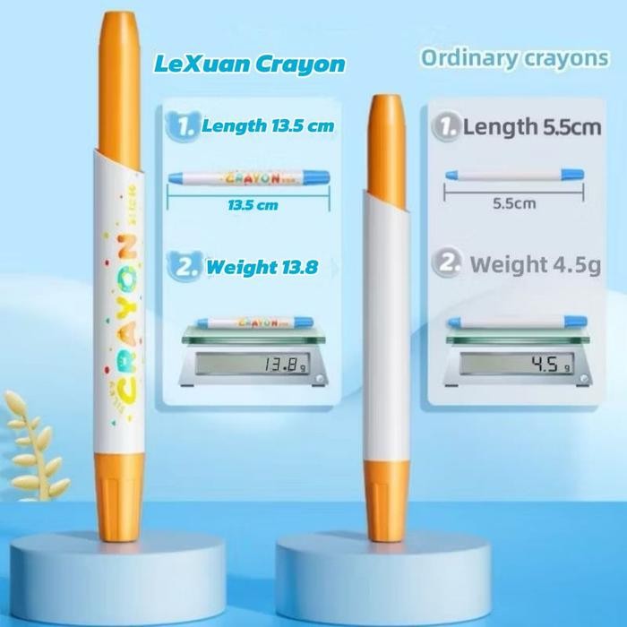 

Free Brush Ready Stock LeXuan Crayon Sutra Putar Washable Silky Crayon 12/18/24/36/48 Warna Colorful