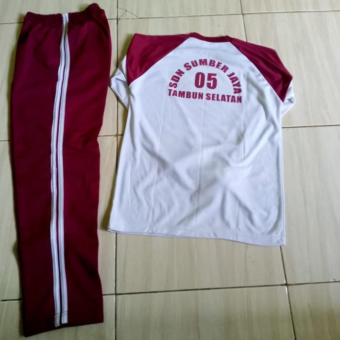 (Allthebest) Olahraga seragam SDN 05 Sumber Jaya setelan ready stock baju SD