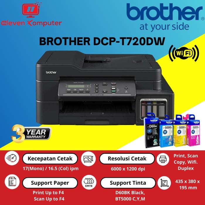 MASRI Printer Brother Dcp-T710 W Garansi Resmi T710W - T 710 W - T 710W Wifi