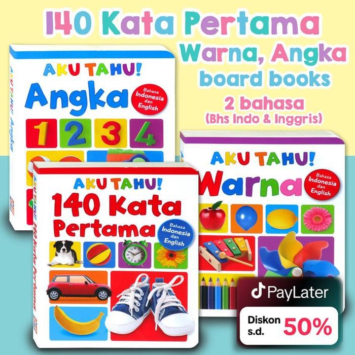 

Buku Edukasi Anak 140 Kata Pertama - Warna - Angka - seri Aku Tahu! Board Book (2 bahasa)