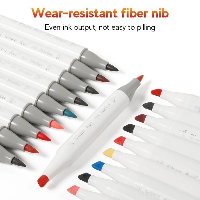 

MW&Chenrui Spidol Warna Warni Dual-tip(ujung brush+ujung broad)Art Marker Set Ohuhu Markers