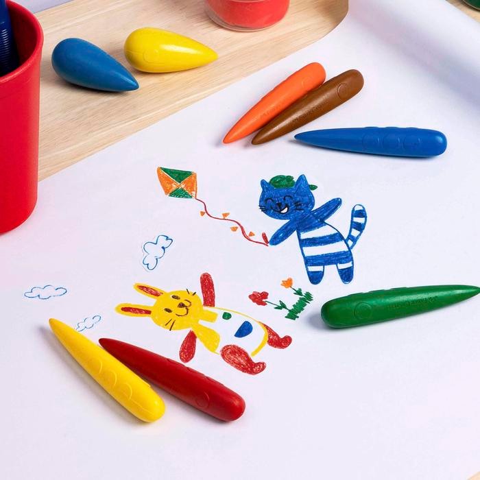 

Faber-Castell Little Creative Easy Grip Finger Crayons, pack of 6