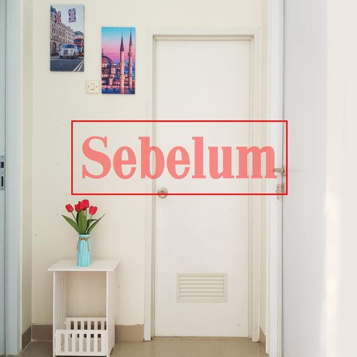 Stiker Pintu Toilet Kamar Mandi Motif Aesthetic Minimalis tulisan Doa masuk kamar mandi Wallpaper