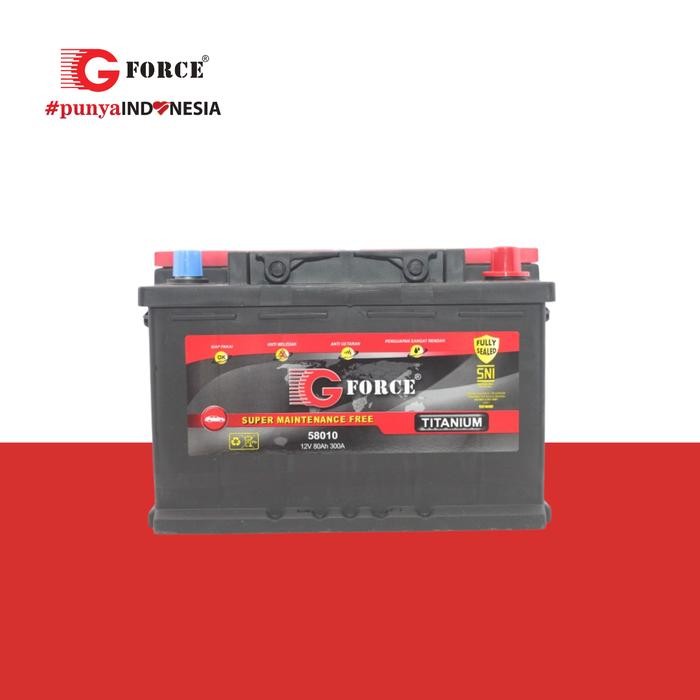 G Force 58010 Titanium 80AH / 12 V - Aki Mobil