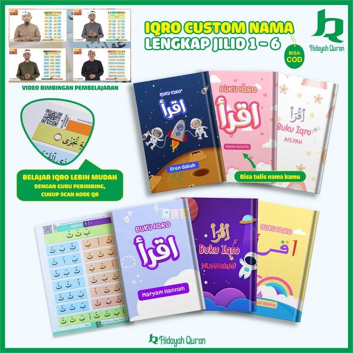 

IQRO custom bisa pakai nama lengkap 1-6 Hardcover Kado untuk anak custem Gift for kids custom iqro