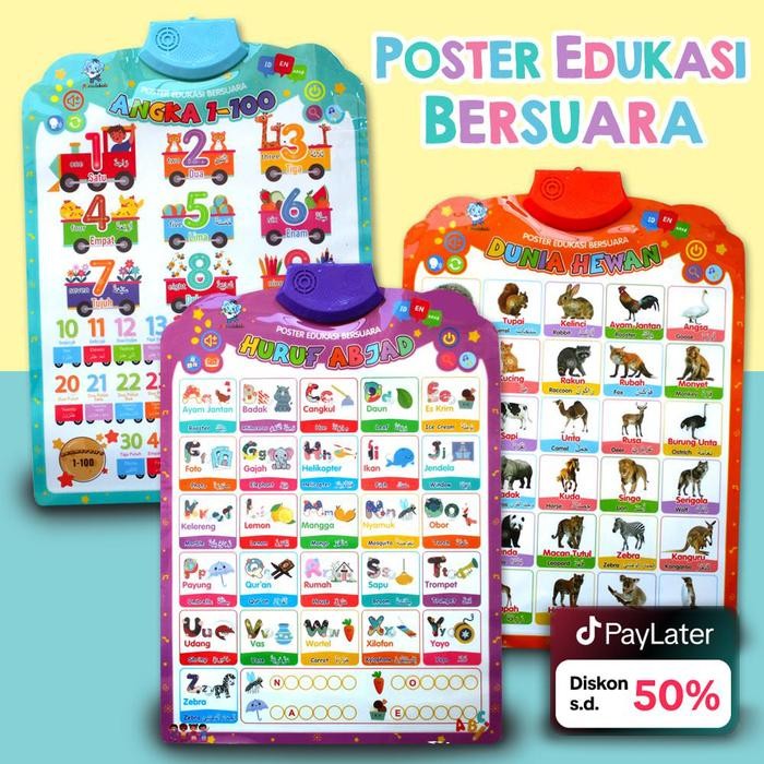

Poster Edukasi Suara Huruf / Angka / Buah / Hewan / Hijaiyah (GRATIS Bonus Baterai + Spidol