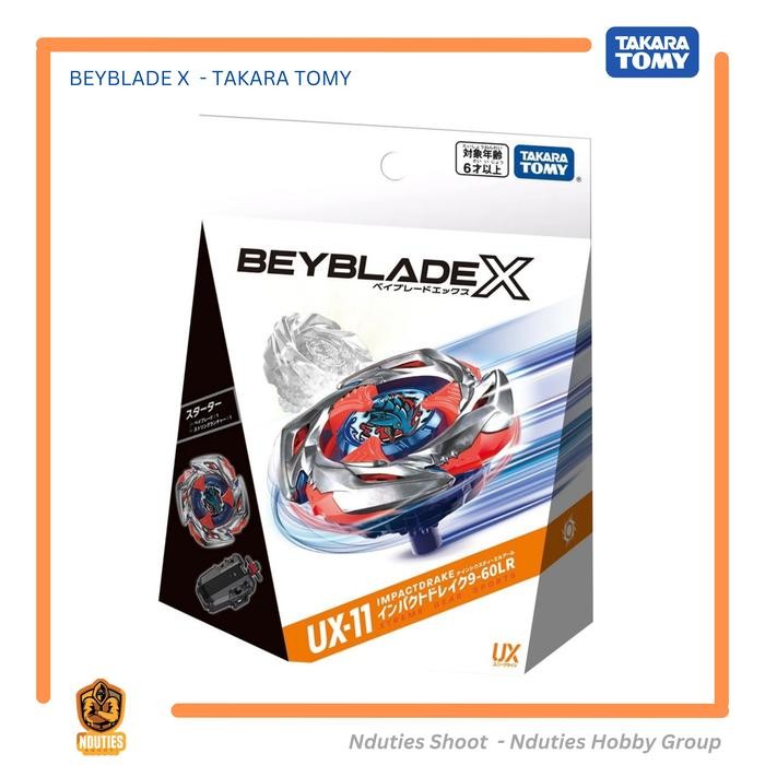 UX-11 Beyblade X Starter Set Impact Drake 9-60 LR (Low Rush) + String Launcher Takara Tomy Original
