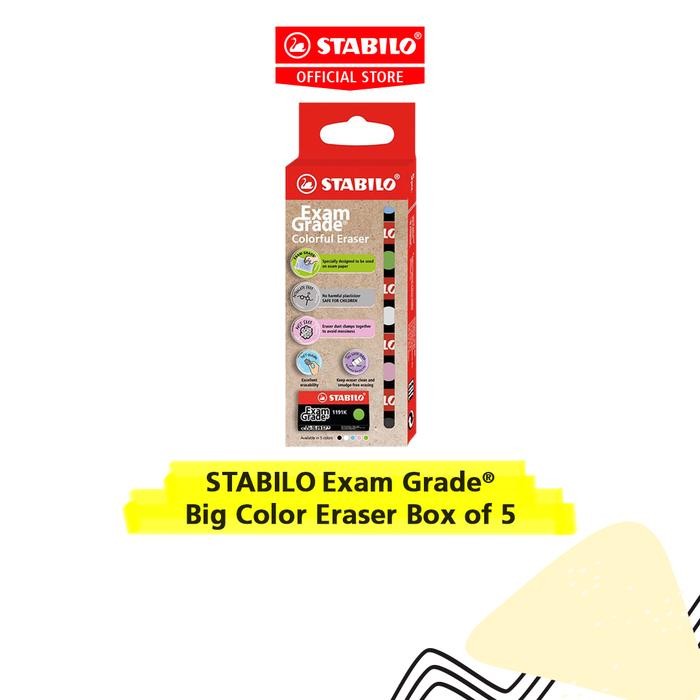 

I77W Stabilo Exam Grade - Colorful Big Eraser Set Of 5 / Penghapus Ujian