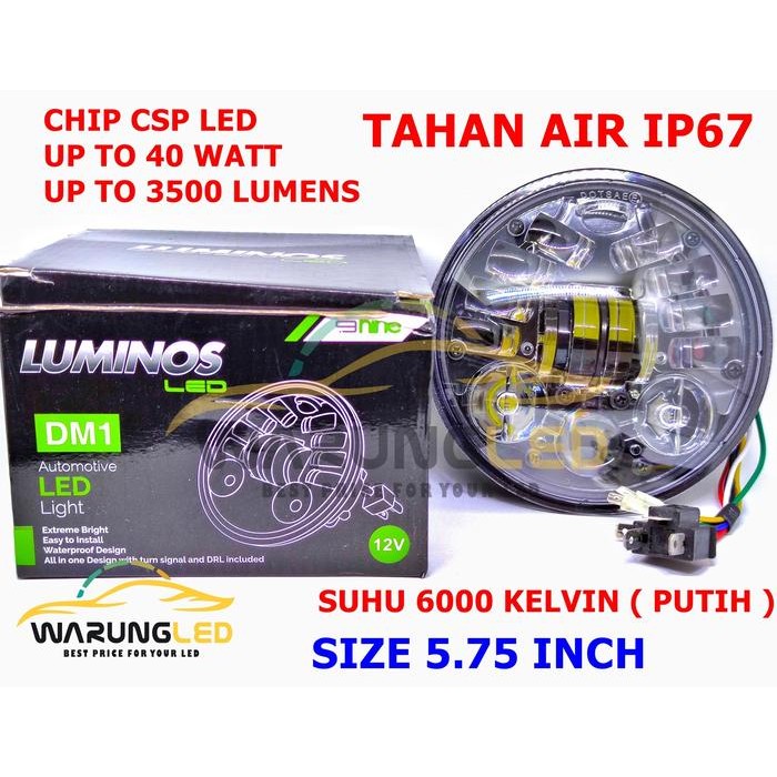 ID'' LAMPU LED DEPAN MOTOR 9NINE LUMINOS DAYMAKER CUSTOM HARLEY 5.75 INCH