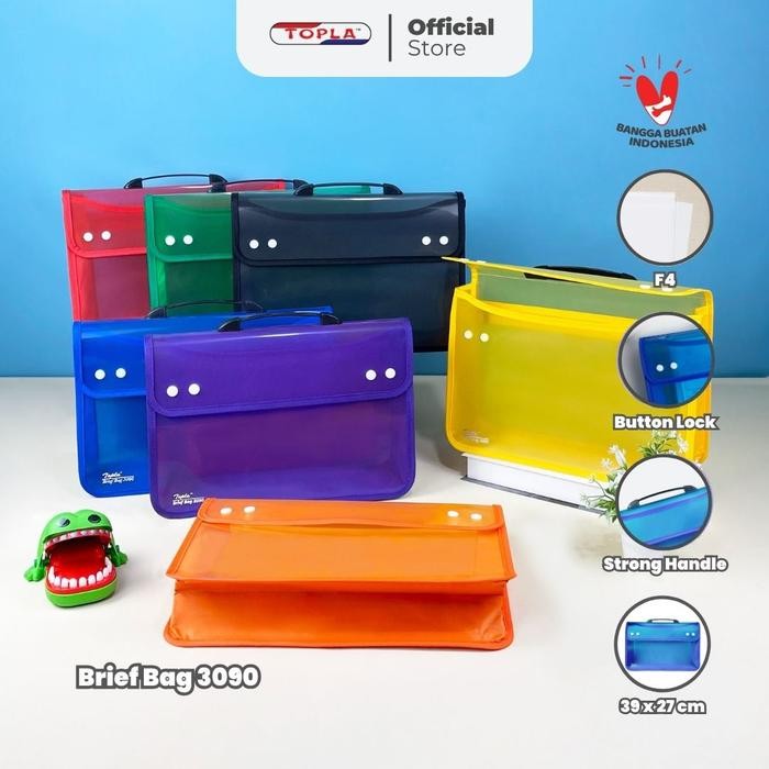 

X689 Topla Map Dokumen Tas Brief Bag 3090 Tas Dokumen Kancing Dua Folder Ukuran Folio F4