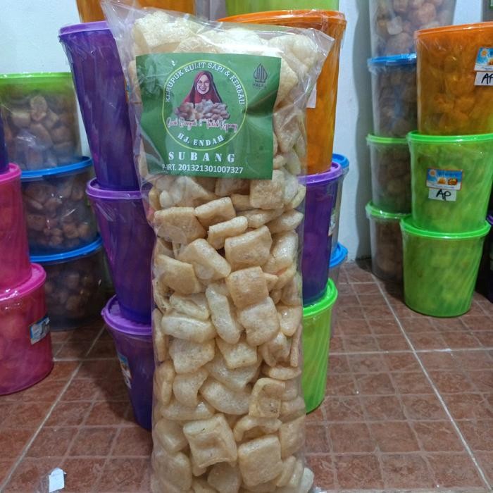 

Sale!! Hj. Endah - Kerupuk Kulit Sapi Original 500 Gram Snack Cemilan Enak Gurih Renyah Asin Krupuk