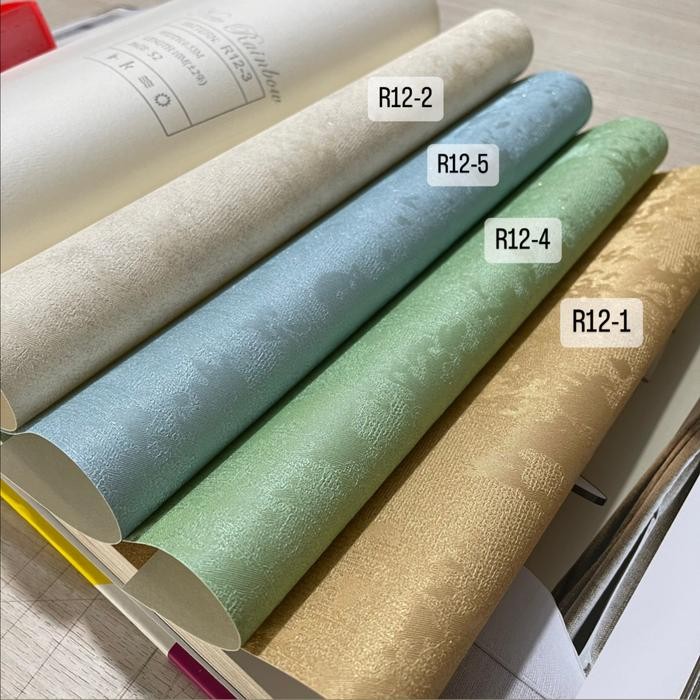 Melayani Faktur Pajak Wallpaper Premium Vinyl Dinding Polos Bertekstur Gold Emas Hijau Biru