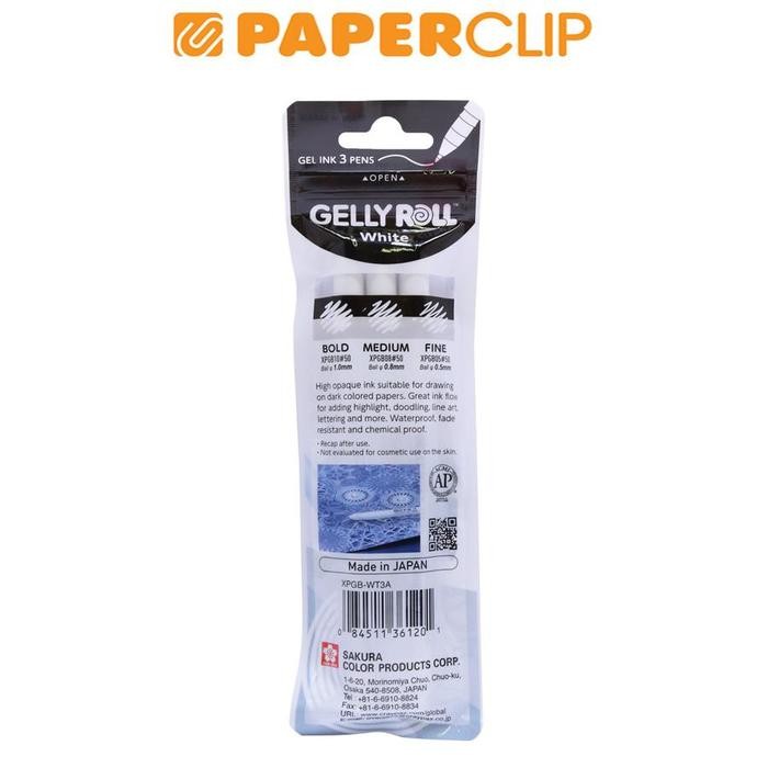 

BALLPOINT SAKURA GELLY ROLL WHITE XPGB-WT3A ISI 3