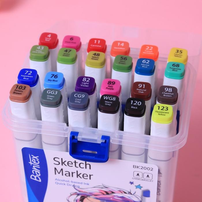 

Bantex Marker Dual Tip 24 Warna Cepat Kering Spidol Tinta Alkohol Untuk Ilustrasi & Manga BK2002