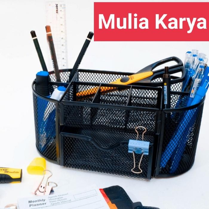 

Desk Set Jaring 8 Sekat Plus 1 Laci / Memo Holder / Desk Organizer