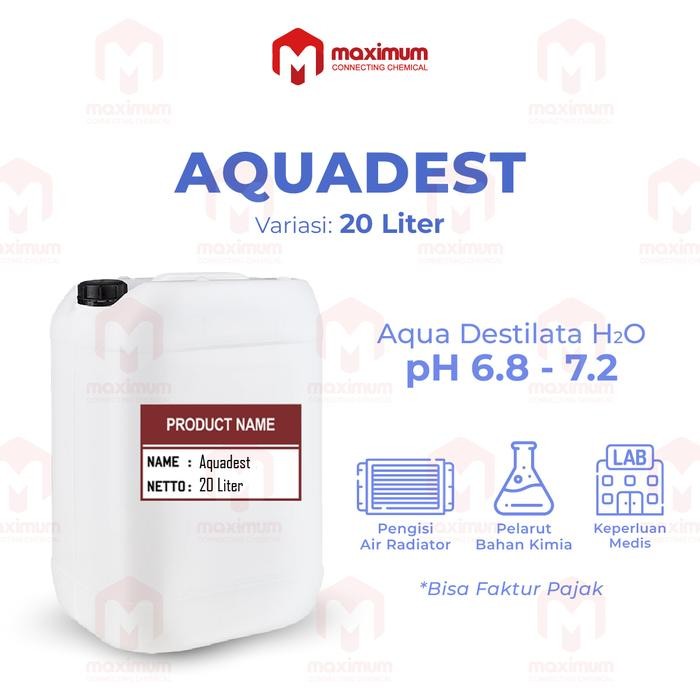 Aquadest / Akuades / Aquades / Air Suling / Air Aki Radiator 20 Liter