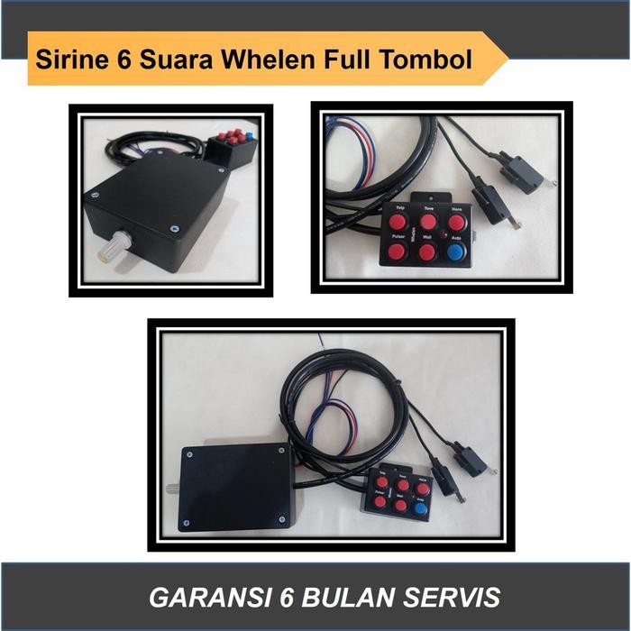 Sirine 6 Suara Full Tombol Whelen, Sirene Klakson Motor Mobil Polisi