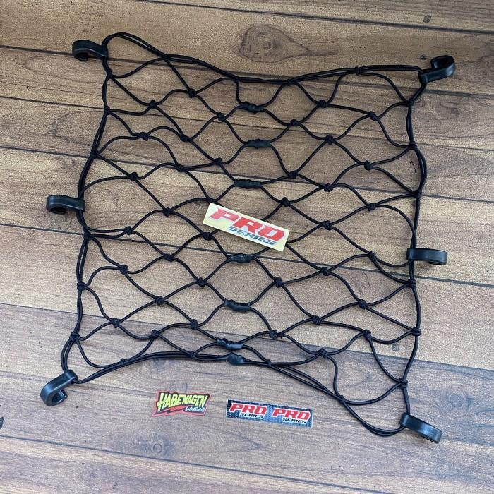 (Allthebest) tali jaring pengikat ikat helm barang mantel motor bagasi MK HITAM