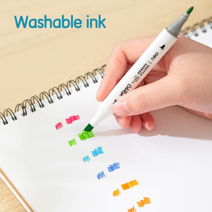 

Deli Spidol Warna Dual Tip Sketsa /Water Based Sketch Marker EC187-60