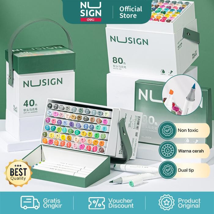 

Nusign Sketch Marker/Spidol Sketsa Dual Tip 40 60 80 Warna NS736