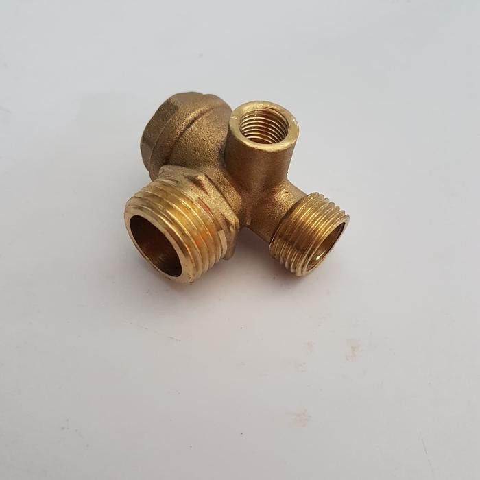 NEPEL ONE WAY VALVE KOMPRESOR CABANG 3 DRAT DALAM 1/2" X 3/8"